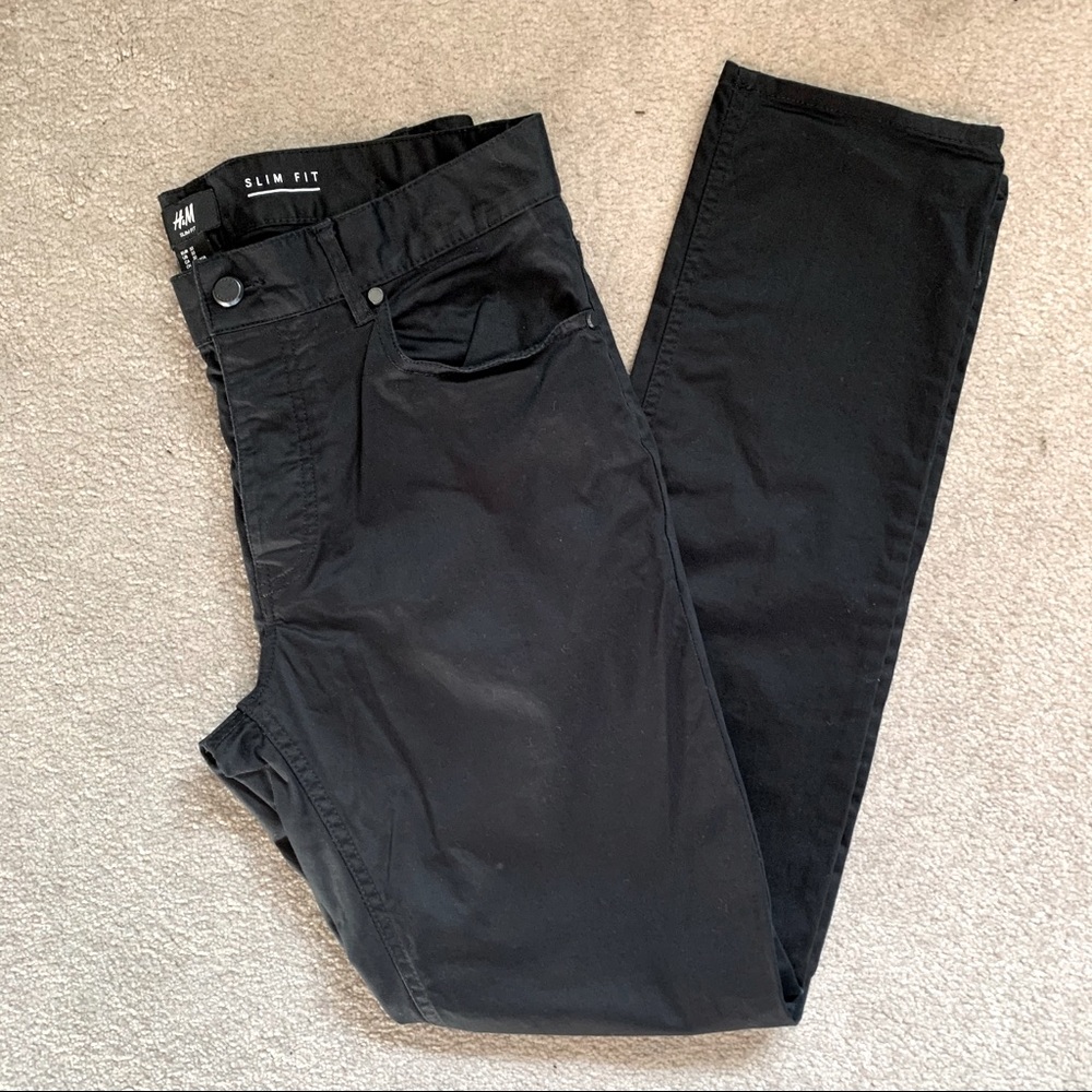 H&M slim fit, black, 32 pants